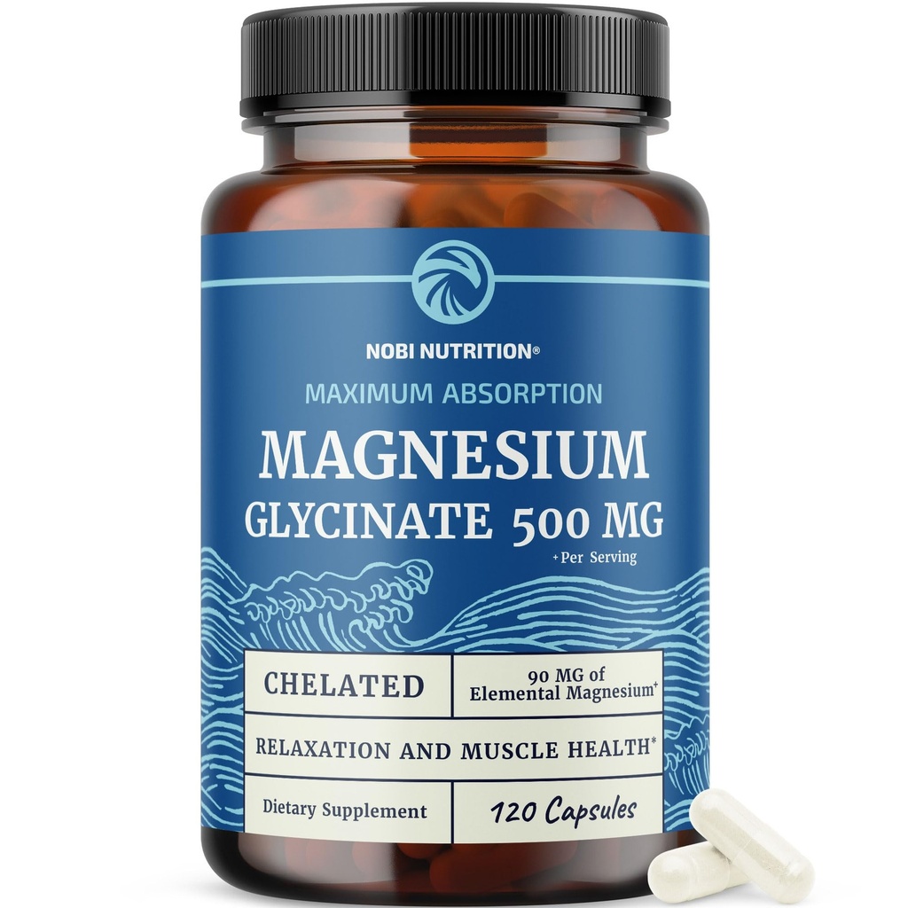 Magnezu Glicynian 500mg ETAP 124; Wysoka Absorpcja ETAP 124; Chelated for Muscle Relaxation, Bones, Heart, Nerve, Sen & Calm Support for Women & Men ETAP 124; Magnezu Chelate Supplement & Bisglicinate Complex ETAP 124; 120ct