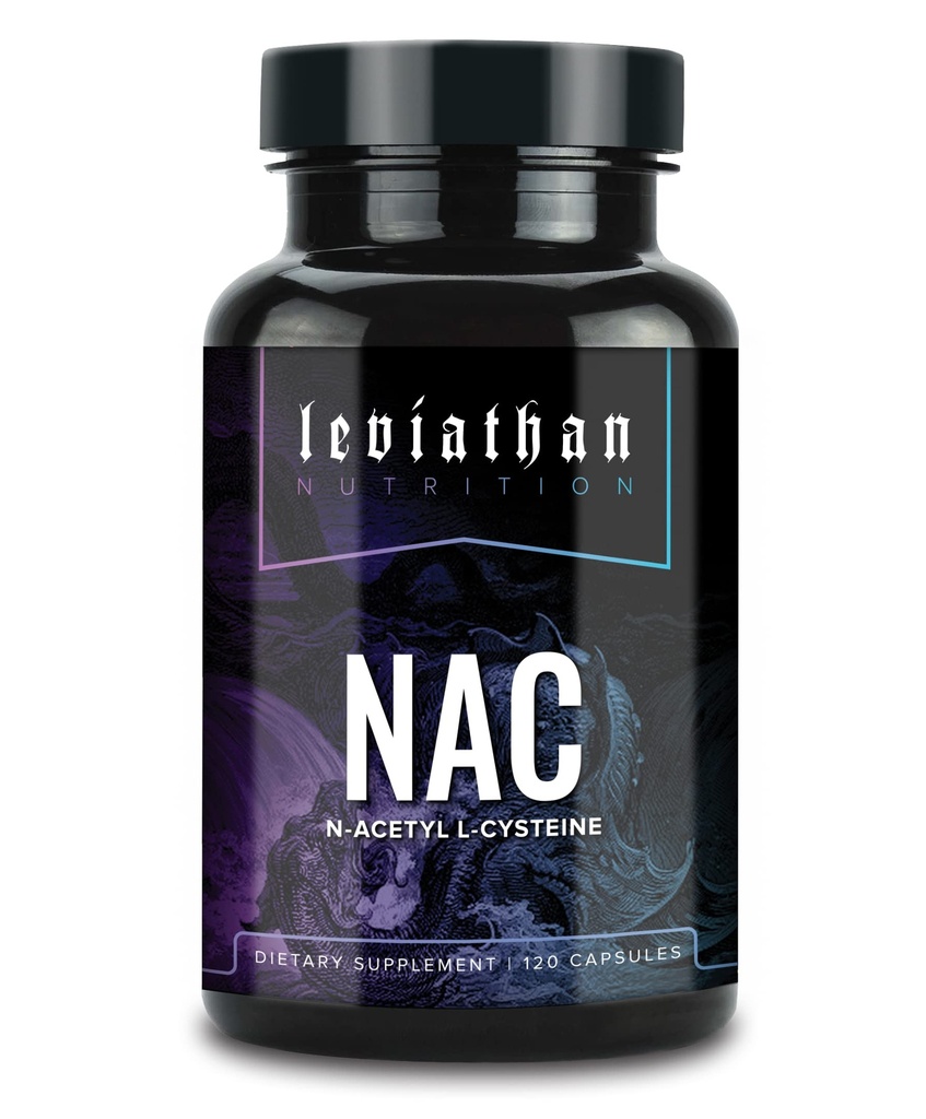 Lewiatan Nutrition NAC Supplement N- Acetyl Cysteine for Lung, Wątroba, Wsparcie immunologiczne - Potężne przeciwutleniacze Wsparcie dla zwiększenia poziomu glutationu 600mg, 120 Kapsułki