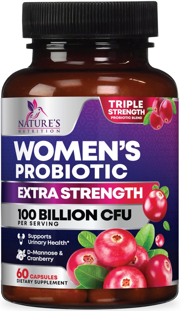 Probiotyki dla kobiet Digestive Health Support - 90 Miliard CFU Kobiet Probiotic, 16 Szczeliny, Żurawina, Waginal Probiotic z Prebiotyki, PH, Immune, Urynary, & Wsparcie zdrowia kobiecego, 60 Kapsułki