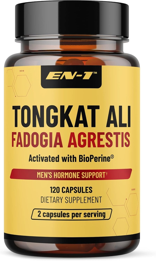 EN-1 Tongkat Ali for Men (Longjack) Fadogia Agrestis i Tongkat Ali Supplement 1205 mg per Serving with BioPerine, Tongat- ali for Men - 120 Capsules Tonkat- Ali Long Jack
