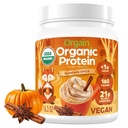 Orgain Organic Vegan Protein Powder, Dynia Spice Sezonowy Flavor - 21g białka roślin, 5g Prebiotyczne włókno, Brak składników laktozy, Nie dodano cukru, Nie-GMO, Dla shakes & Smoothies, 1.02 lb