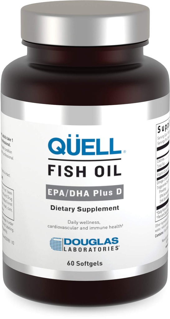 Douglas Laboratories Quell Fish Oil EPA / DHA Plus D Between 124; 3: 2 Stosunek EPA do DHA Esential Omega 3 Fatty Acids Plus 1000 I.U. witaminy D3 * Between 124; 60 Softgels