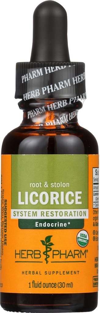 Herb Pharm Certified Organic Licorice Liquid Extract for Encorrinal System Support - 1 Ounce (DLIC01)