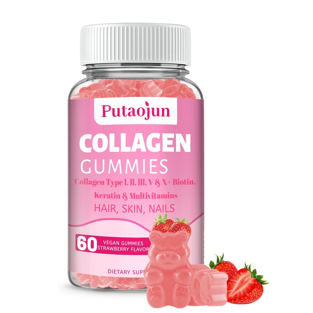 Kolagen Gummies is 124; Włosy, Skóra i Nails Gummies z witaminą Biotin C, E, & Cynk i 124; Truskawka Flavored Agregat 124; Kolagen dla kobiet 124; Truskawka Flavored Agregate 124; 60