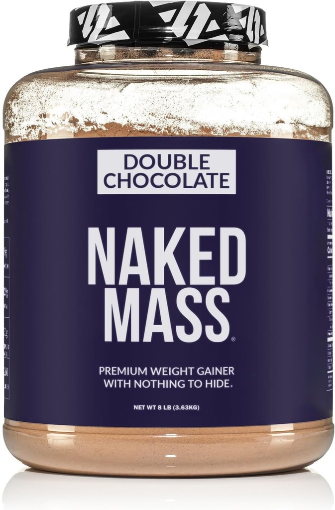 NAKED Double Chocolate Mass - 1 260 kalorii, 50G białka, nic sztucznego. Wszystkie naturalne wagi Gainer Protein Powder - 8Lb luzem, GMO Free, Gluten Free & Soy Free