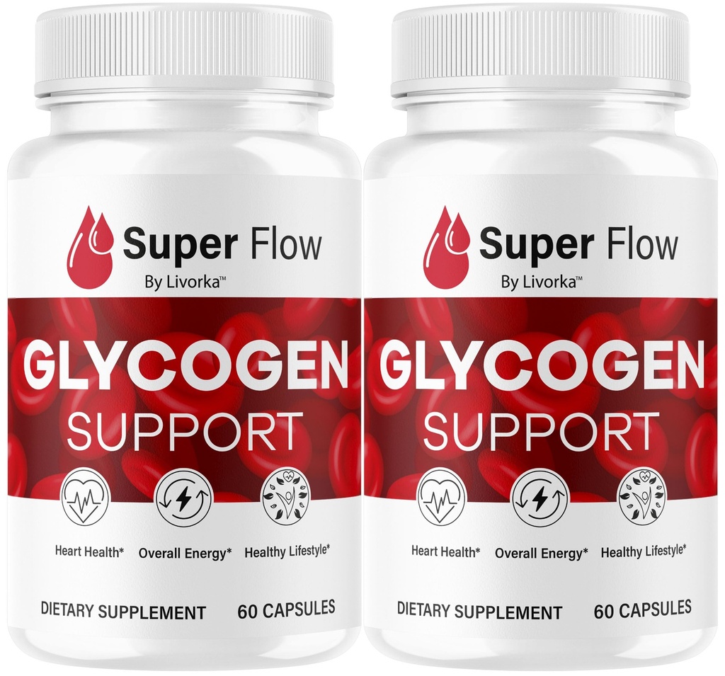 (2 Pack) Super Flow Glycogen - SuperFlow Glycogen Wsparcie kapsułki, Super Flow, Glycogen Wsparcie Super Flow, Oficjalne SupperFlow Glycogen Wsparcie, Super Flow Glyco Optimizer, 60 Kapsułki na 2 miesiące