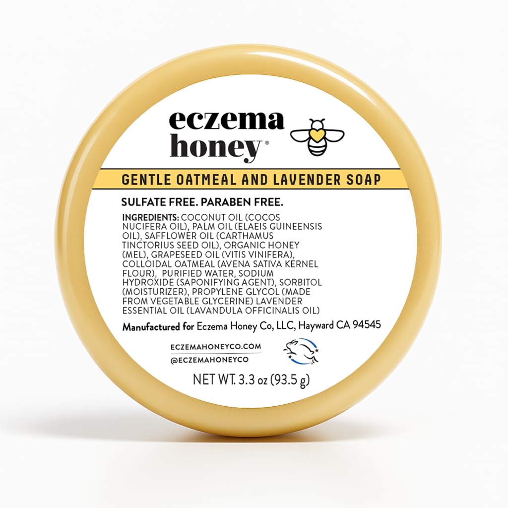 ECZEMA HONEY Delikatna Owsianka i Mydło Lawendowe - Naturalne Mydło Eczema Body Wash - Codzienne Delikatne Mydło dla Suchy, Swędzacza, Wrażliwa, & Narażająca Skóra (3.3 Oz)