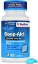 GenCare - Sleep Aid Difenhydramine HCL 25mg Blue Caps (100 Caplets) - Non Habit Forming Nighttime Sleeping Pills dla dorosłych, aby upaść sen szybciej i spać głębiej przez noc - Pomoc snu