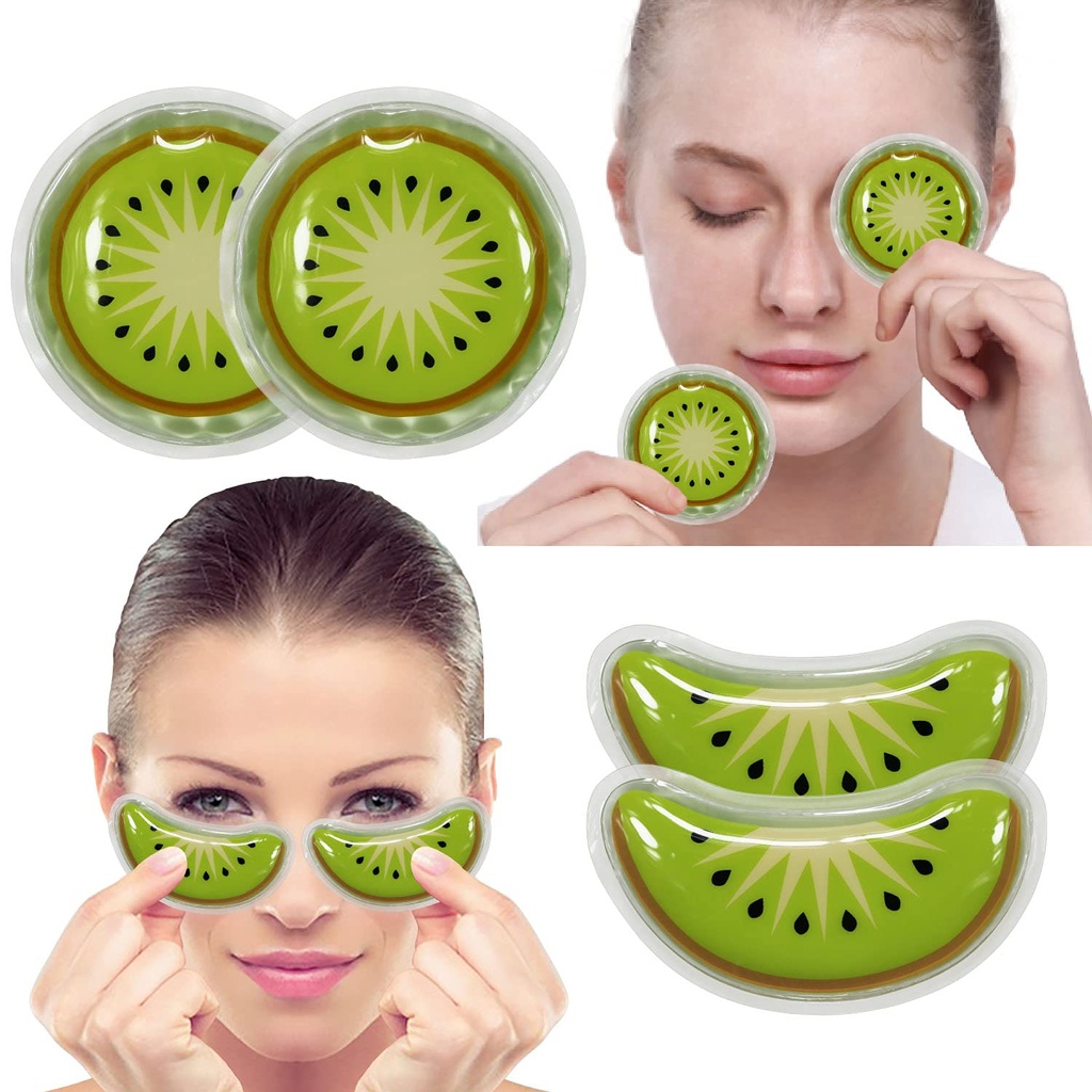 Żel Ice Pack wielokrotnego użytku chłodzenie krople do oczu i pod plastry oczu, Eye Hot Cold Treatment Pack for Redness, Ból i Relax Eye (Kiwi)