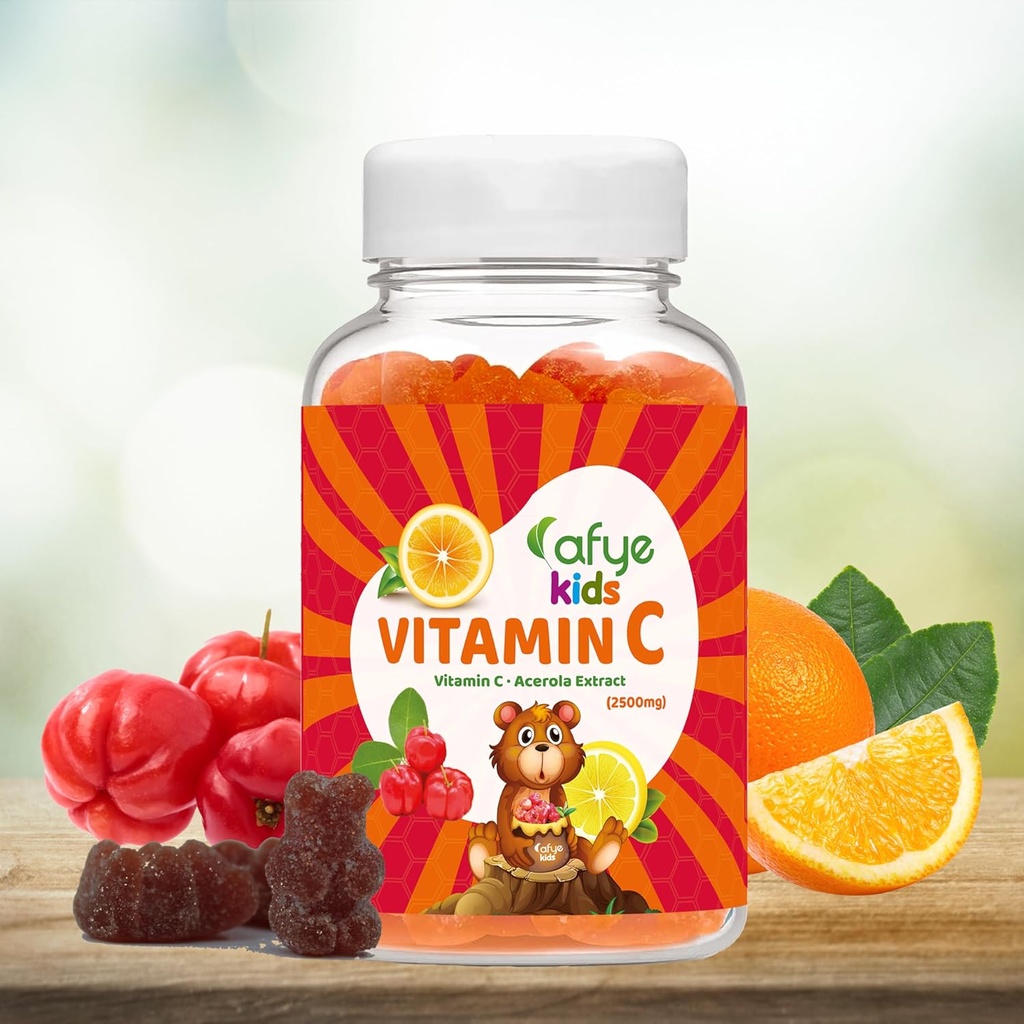 Dzieci Witamina C - Gummie booster systemu immunologicznego z Bear Shaped - System immunologiczny wsparcia witamin suplement dla dorosłych i dzieci - Wyciąg witaminy C & Acerola, 60 Count (Pack of 1)