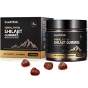 Organiczne Gummeje Shilajit, Pure Himalayan Gummeje Shilajit dla mężczyzn Suplement, Złoto Gummeje Shilajit dla kobiet Naturalne 85 + Minerały śladowe, Ashwagandha, Czarny ekstrakt oleju nasion, 90 Gummeje