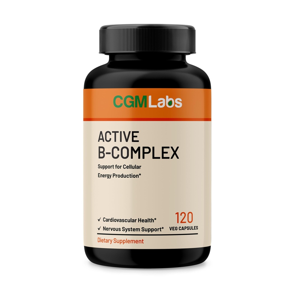 Witamina B Complex - Active B1, B2, B3, B6, B12, Tiamina, Riboflawina, Niacyna, Folate, Biotin, Kwas pantotenowy, Inozytol przez CGM Labs