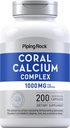 Piping Rock Coral Wapń 1000 mg Huppuccino 124; 200 Kapsułki Huppuccino 124; Bone Formula Complex z witaminą D, C i Magnezu Huppuccino 124; Non-GMO, Gluten Free Supplement
