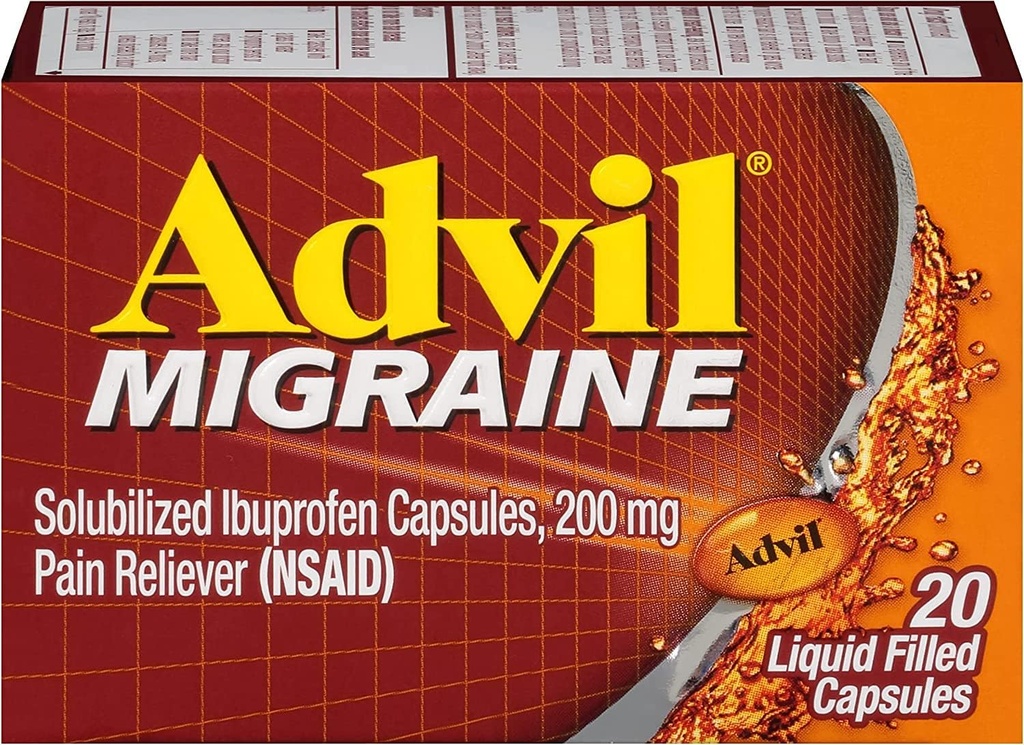 Advil Migrena w postaci płynnej Kapsułki - 20 ct, opakowanie po 6 kapsułek