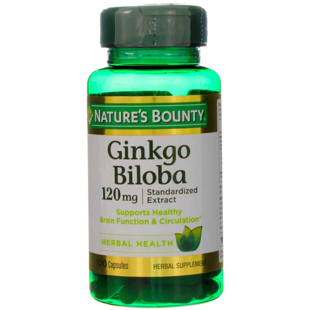Nature 's Bounty Ginkgo Biloba 120 mg Double Force - 100 kapsułek, Opakowanie po 2