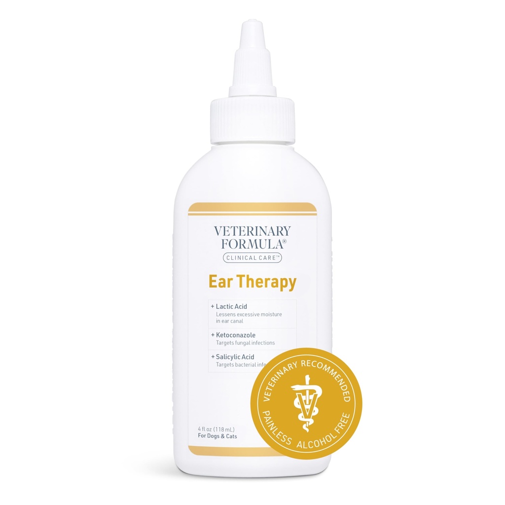 Weterynaryjny Formuła Klinical Care Ear Therapy, 4 oz. - Kot i pies Ear Cleaner pomóc łagodzić swędzenie i oczyszcza Kanał Uszy z Defiance i Buildup, że może powodować infekcję