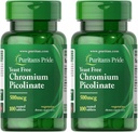 Pikolinat chromowy purytański 500 Mcg Yeast Free, 100 sztuk (opakowanie 2 sztuk)