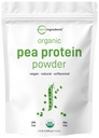 Micro Ingredients North America Urosły, Organic Pea Protein Powder, 1KG (2.2 Pounds) 124; Białko wegańskie oparte na plancie, Suplement białka bez mięsa, Bogaty w rozgałęzionych Acids Amino łańcucha 124; Nie GMO, Soy Free