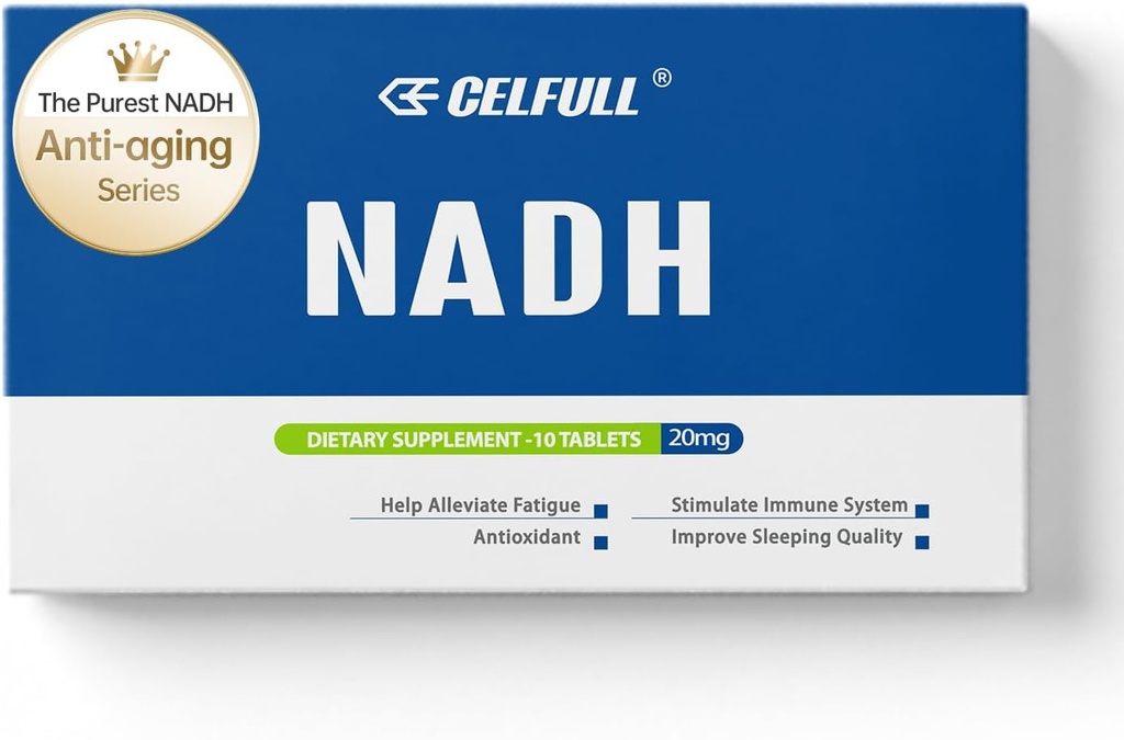 CELFULL NADH Supplement 40mg Enchance NMN Alternative NAD + Supplement for Immune Support Anti- Aging Boost Brain Cogreval & Przewlekłe suplementy zmęczeniowe