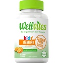 Wellvites Sugar Free Kids Immune Daily Gummy Vitamin - Wegan, Non-GMO - Witamina C Gummies for Kids Immune Support, Brak sztucznych Sweeteners, Gluten- Free, Żelatyna-Free, 60 Count (30 Day Supply)