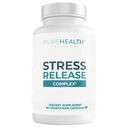 PUREHEALTH Release Stress Complex - Mood Support Supplement for Women & Men - Pomaga przy sporadycznych stresów i relaksacji - Z Ashwagandha, L Theanine, Lemon Balm, Niacin & More - 90 Kapsułki