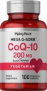 Piping Rock CoQ10 200mg Kapsułki 124; 100 Pigułki 124; z Black Pepper Extract 124; Koenzym Q10 Suplement dla kobiet i mężczyzn 124; Wegetarianin, Non-GMO, Gluten Free