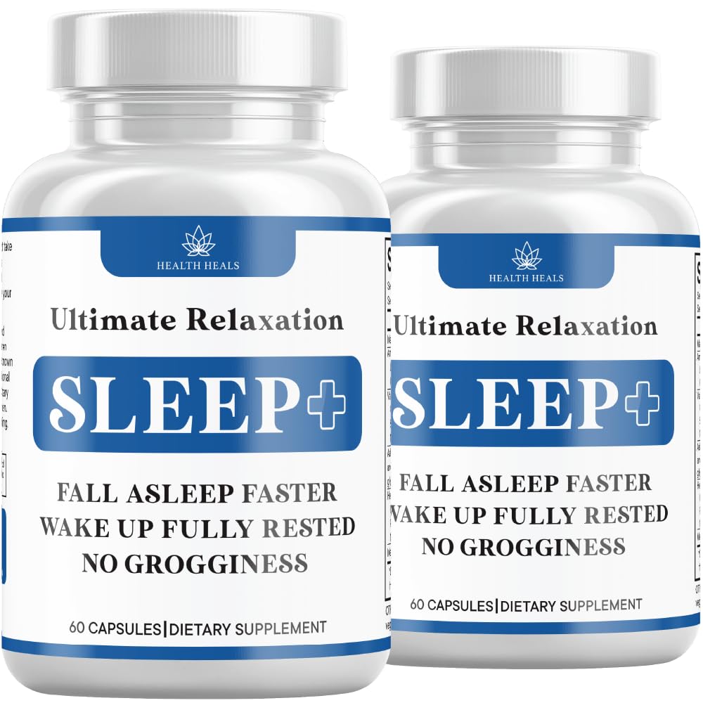 Relaxation Sleep Aid, Natural Non-Habit Forming, Suplement do snu opracowany do wsparcia dla dłuższych i lepszych snu, Rumianek, Magnez, Melatonina, Ashwagandha, GABA, Bez narkotyków (120 Count)