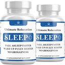 Relaxation Sleep Aid, Natural Non-Habit Forming, Suplement do snu opracowany do wsparcia dla dłuższych i lepszych snu, Rumianek, Magnez, Melatonina, Ashwagandha, GABA, Bez narkotyków (120 Count)