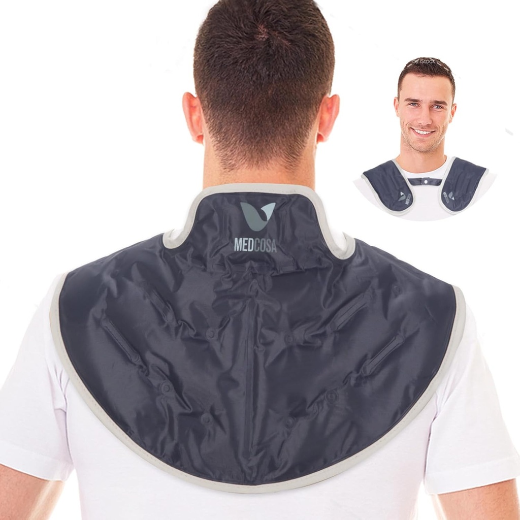Medcosa Ice Pack for Neck & Shoulder - wielokrotnego użytku Hot & Cold Therapy Wrap, Drush żel Compress z regulowanym paskiem dla Migrena, Mięśnie i Post- Workout Ból Relief