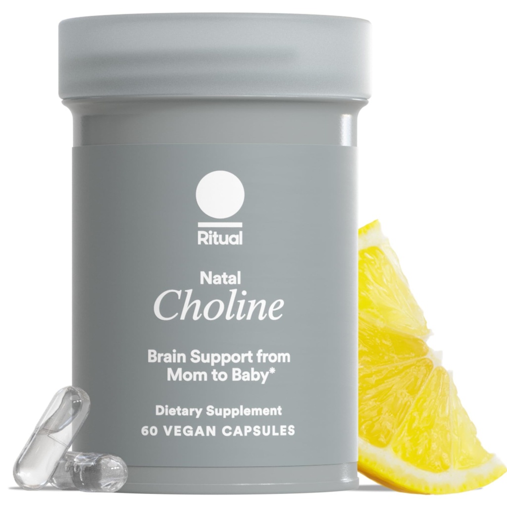 Ritual Natal Choline Supplement, 550mg, Wspiera Baby 's Cognitive Function When Taken Podczas ciąży i Choline Content in Breastmilk *, 30 Day Supply