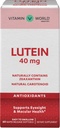 Witamina World Lutein 40mg 60 Szybkie uwalnianie Softgels, Zdrowie oczu, Wizja, Przeciwutleniacz