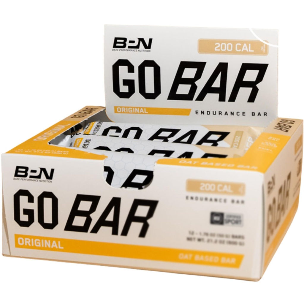 BARE WYMAGANIA NUTRITION Go Bar, Oat Based Endurance Training Snack 36g węglowodanów i 200 Calories per serving, 12 Bary per box, Original Oat