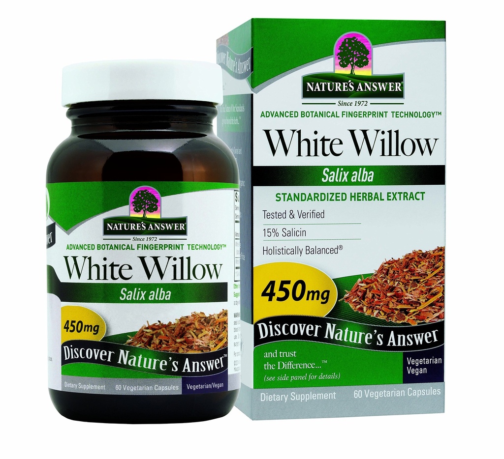 Odpowiedź natury Biała Willow 124; Promuje ogólne zdrowie i zdrowie 124; Wegan, Gluten- Free, Non-GMO & Kosher Certified