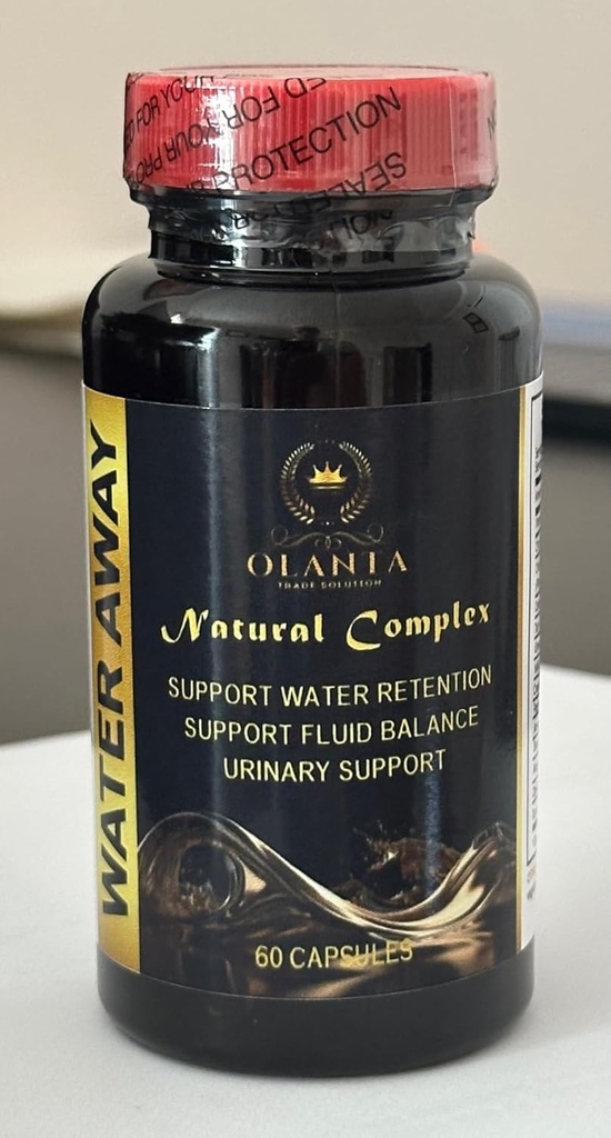 Water Away Complex - Naturalne leki moczopędne do zatrzymywania wody, Natural Water Away Pills, Water Pills Vitamin, Boost Immunitet, Water Loss Pills - 1 butelka