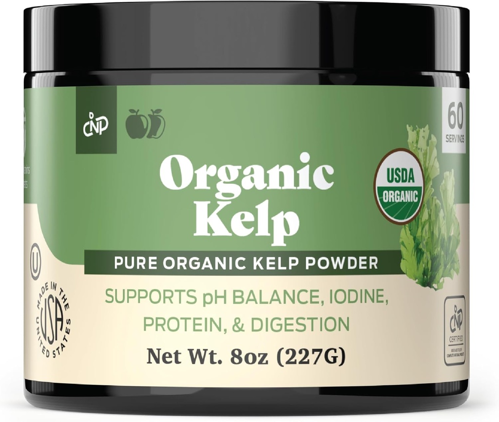 Organiczny proszek Kelp - luzem Surowy, Suchy, Czyste morze Kelp Seaweed Proszek 8oz 75 Podawanie tarczycy, jod, & trawienie
