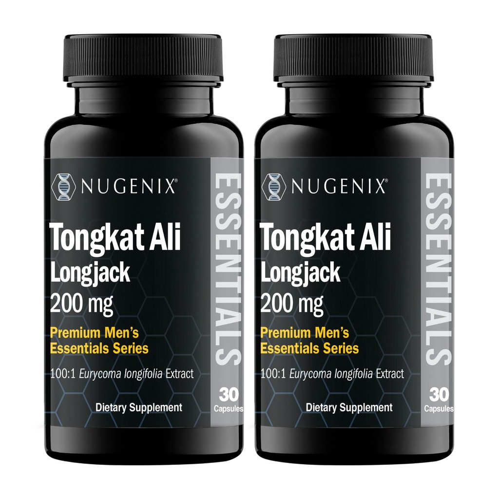 Nugenix Essentials Tongkat Ali for Men, Wsparcie zdrowia mężczyzn, Longjack Eurycoma Longifolia Extract, 60 Count