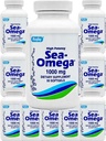 500 Softgels (10 butelek) Wysoka potencja Rugby 1000mg Natural Deep Sea Hicupsless Fish Oil Omega-3 Kwas tłuszczowy (EPA 300mg & DHA 200mg) dla mężczyzn i kobiet, Promotes Brain / Hair / Skin & Heart Health, Made in USA