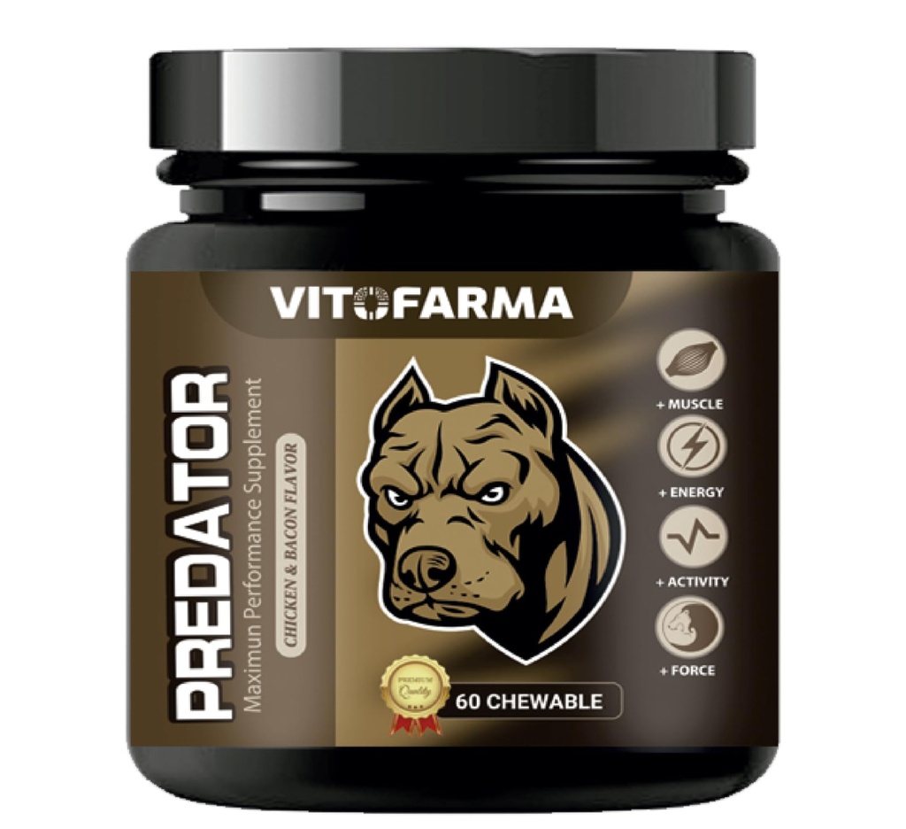 Predator Muscle Builder Tabletki do rozgryzania i żucia dla psów - Suplement dla psów do hodowli mięśni - 60 tab