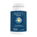 BIOHM Omega-3 Olej rybny (2500mg, 60 Softgels) Wysoka potencja 860mg EPA i 630mg DHA, Omega 3 Kwasy tłuszczowe Suplementy do wsparcia mózgu, Joint, Eye, Wątroba i Gut Zdrowie, zrównoważony zasolony