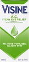 Visine A.C. Itchy Eye Relief Eye Drops with Cynk Sulfate & Tetrahydrozoline HCl, Eye Drop Treatment with Resinever Reliever & Astrict for Itchy, Red, Waters & Irritated Eyes, 0.5 fl. oz