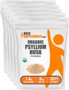 BulkSupplements.com Organic Psyllium Husk Powder - Psyllium Husk Powder for Baking, Fiber Supplement - Gluten Free, 1.4g per Serving, 1kg (2.2 lbs) (Pack of 5)