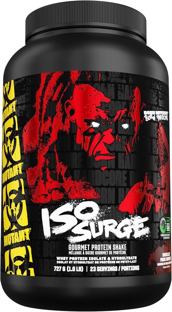 Mutant ISO Surge Proszek z białka serwatki działa szybko pomóc odzyskać, Zbuduj mięśnie, luzem i wytrzymałość, 1.6 lb - Czekoladowy krówka Brownie