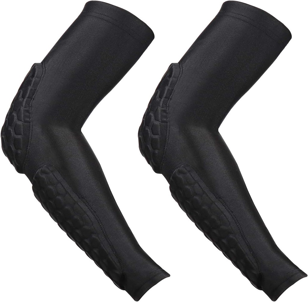 GUOZI Arm Elbow Sleeves, [2 pack] Honeycomb Crashproof Arm Elbow Pads for Youth Adult Sports Football Basketball Siatkówka