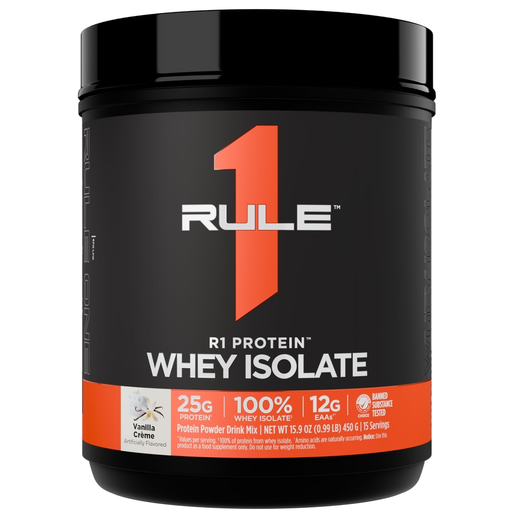 Artykuł 1 R1 Izolat serwatki białkowej - z 25g protein & 6g BCAA Wyłącznie z izolowanych i zhydrolizowanych źródeł do odzyskiwania ciepła (1 funt *, Vanilla Creme)