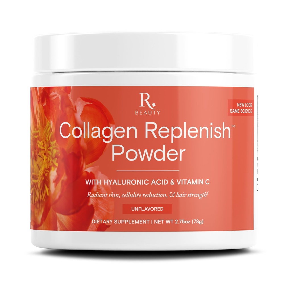 Reservation Beauty Collagen Replenish Powder - No- Taste Collagen for Radiant Skin & Hair Growth - Miesza się łatwo w płynie lub Smoothie - 2.5 oz