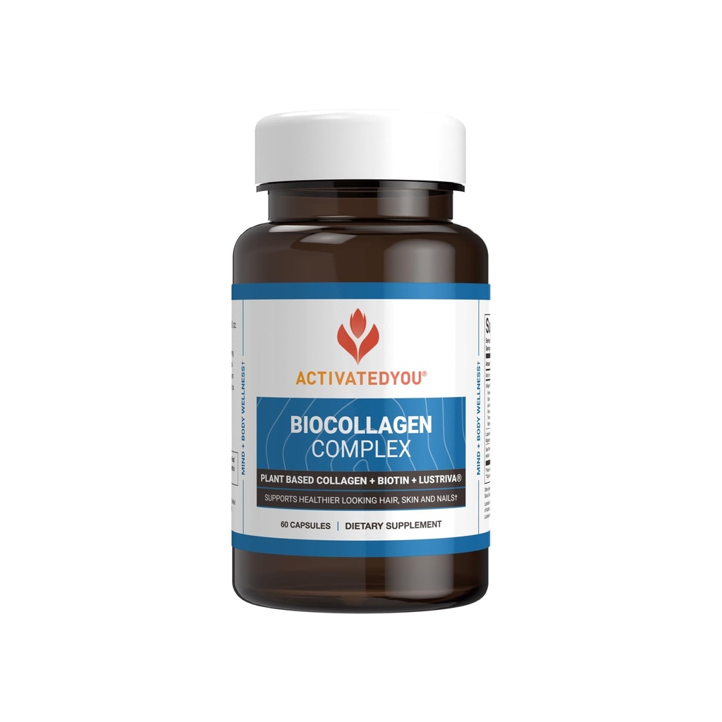 Aktywowany Kolagen BioCollagen dla kobiet i mężczyzn - Zaprojektowany w celu promowania Firmness skóry, Siła mięśni i objętość włosów, 2 Kapsułki Codzienne Wspiera Młodzieńczy Wygląd & Wspólna Mobilność