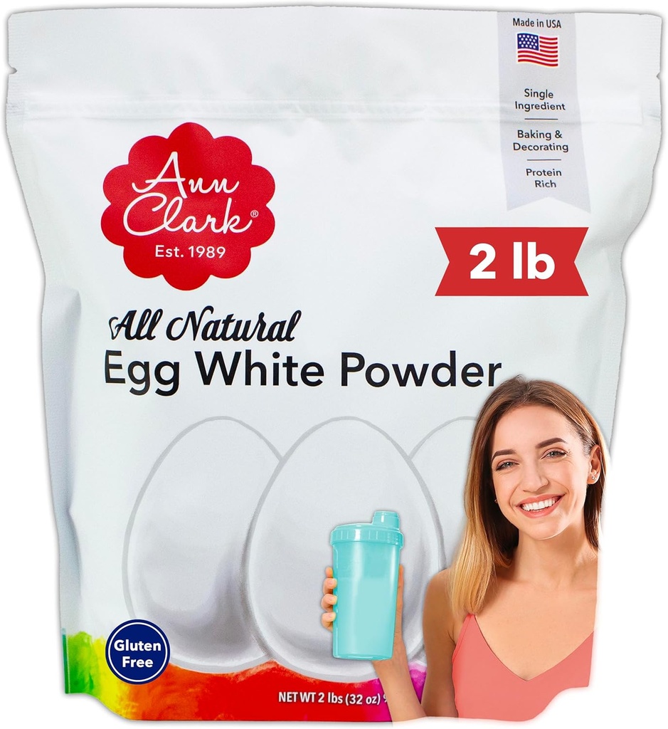 Ann Clark Wszystkie naturalne 100% Białko jaj biały proszek Made in USA, 2 Lbs