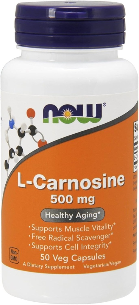 L- Carnosine 500mg - wegetarianin - Now Foods - 50 - VegCap
