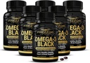 FREZZOR Omega 3 Black for Joint Care & Comfort - Nowa Zelandia Green Lipped Mussel Oil Kapsułki; 53x Wyższa moc z UAF1000 + Super Antioksydant, No Fishy Aftersmast, 450mg, 6- Pack, 360 Softgels
