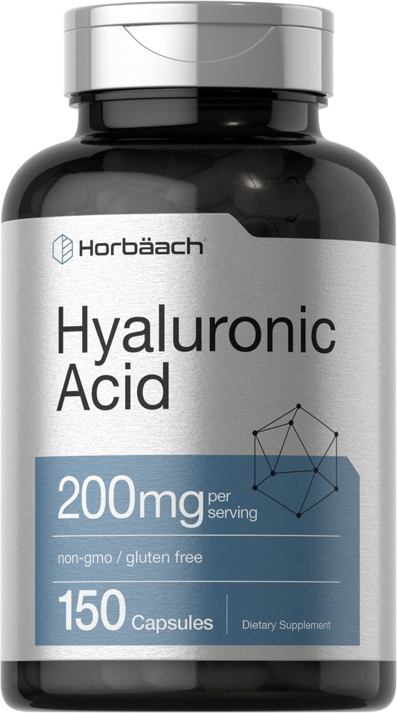 Horbäach Hyaluronic Acid Supplement Equipment 124; 200 mg Equipment 124; 150 Kapsułek Equipment 124; Non- GMO and gluten Free Supplement